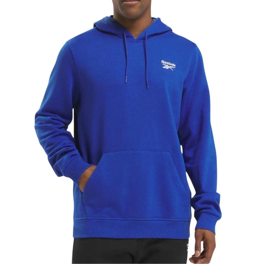 Reebok Small Logo Fleece Pullover Hoodie Royal Blue